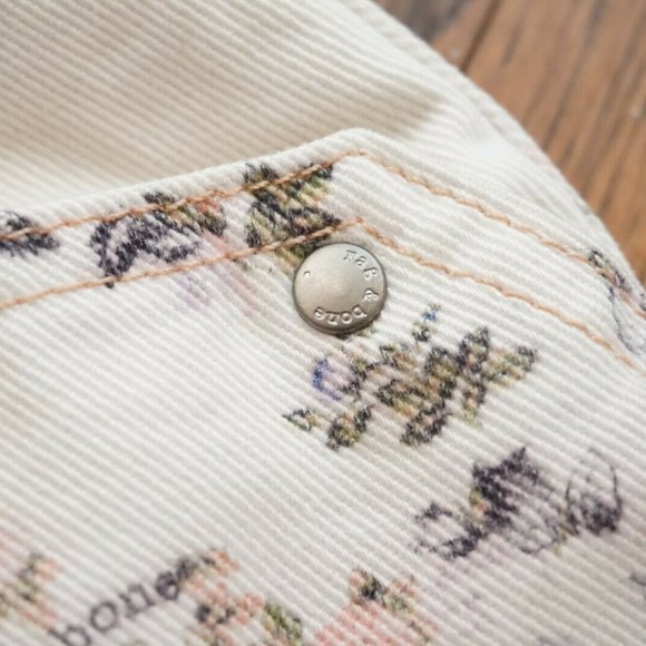 🆕RAG & BONE Pink Floral Print High-Rise Twill - Picture 5 of 8